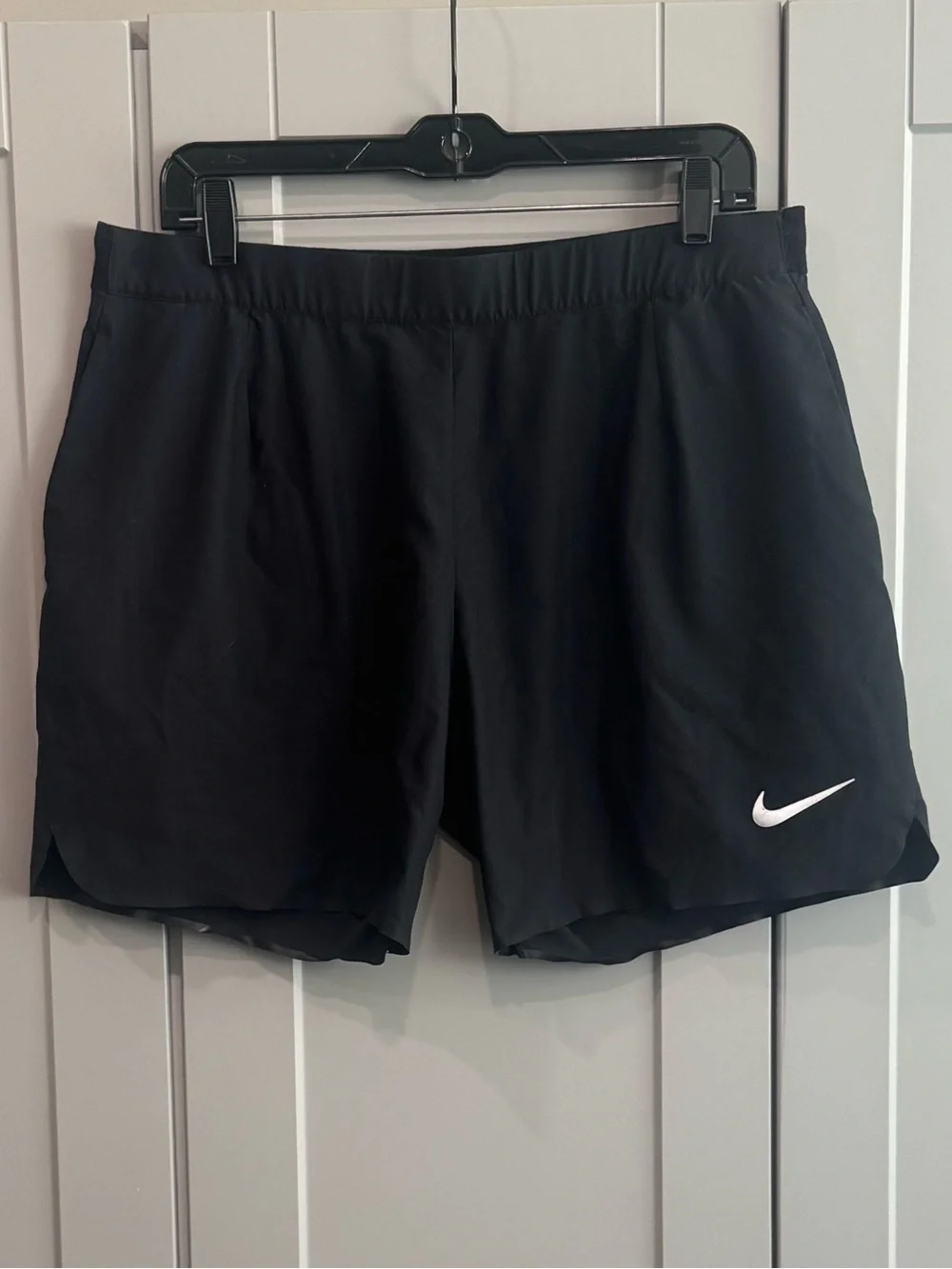Nike Black Women's Athletic Shorts with White Swoosh